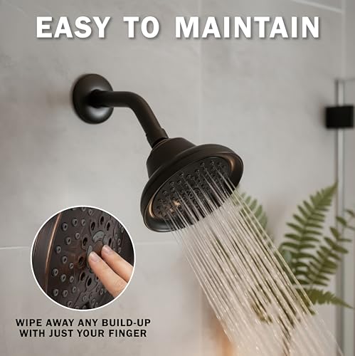 6-Setting High Pressure Massage Shower Head, Oil-Rubbed Bronze Rainfall