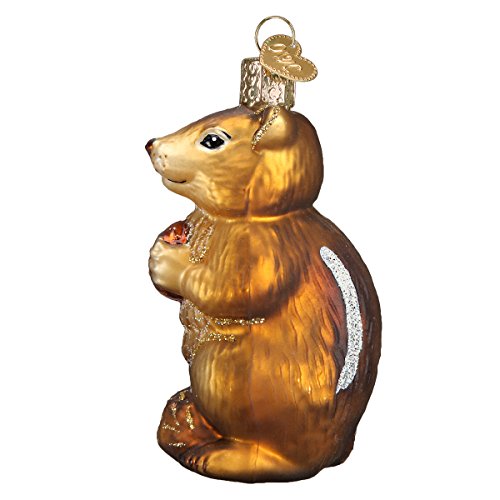 Old World Christmas Wildlife Chipmunk Glass Ornament - Hand-Painted Holiday Tree Decor