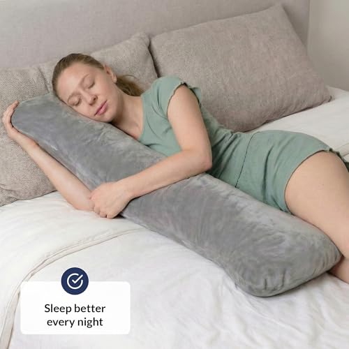 Weighted Body Pillow for Adults - 6.5lbs (41" x 12") for Stress Relief