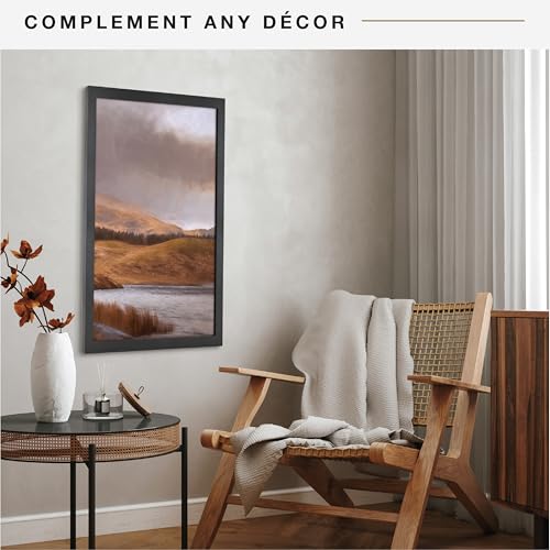 MCS Studio Gallery 18x24 Picture Frame Black Woodgrain Poster Frame