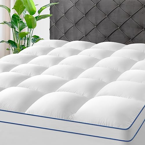 Kayfia Full Mattress Topper - Thick Plush Pillow Top Pad with Deep Pocket