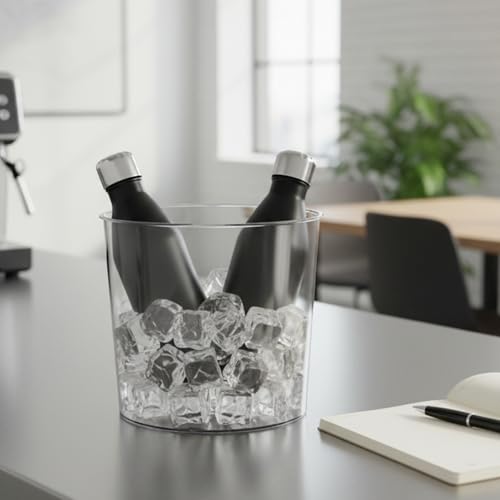 16 Pack Clear Plastic Ice Buckets - Large 6L Beverage Chillers for Party, Wedding & Bar