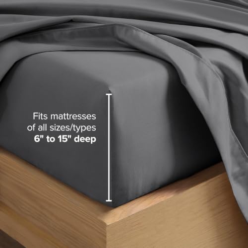 Bare Home Queen Sheet Set - 1800 Ultra-Soft Grey Bed Sheets with Deep Pockets