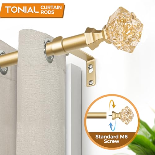 Gold Translucent Diamond Curtain Rod Finials for 3/4 Inch Drapery Rods