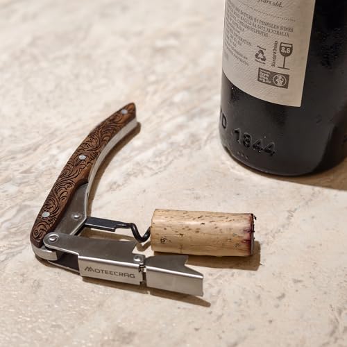 Premium Waiters Corkscrew with Walnut Wood Handle & Double Hinge - Wine & Beer Opener