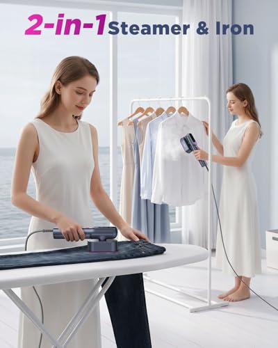 Reewit 2-in-1 Portable Travel Garment Steamer and Iron, Dual Voltage