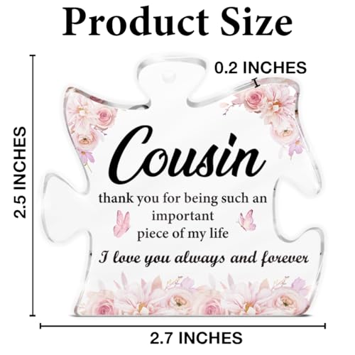 Cousin Acrylic Puzzle Piece Ornament - Gift for Birthday Christmas Thanksgiving Wedding — Variation: Cousin