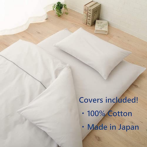 Japanese Futon Set, Twin Size Floor Mattress with Comforter and Pillow