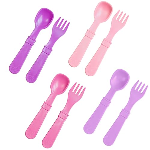 Toddler Forks and Spoons Set Kids Eating Utensils with Travel Case