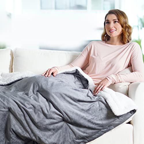Plush Electric Heated Throw Blanket, 50" x 60" with 4 Heat Settings