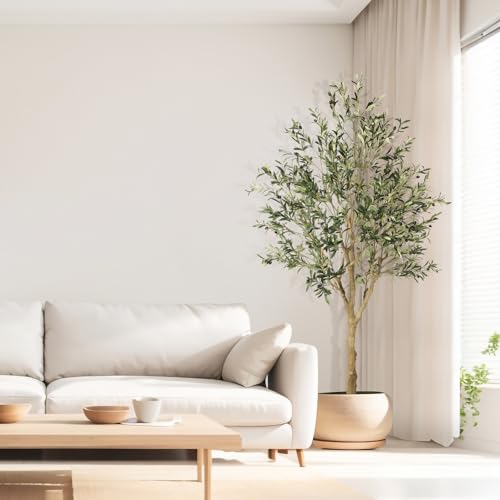 7ft Artificial Olive Tree - Realistic Faux Potted Plant for Indoor Decor