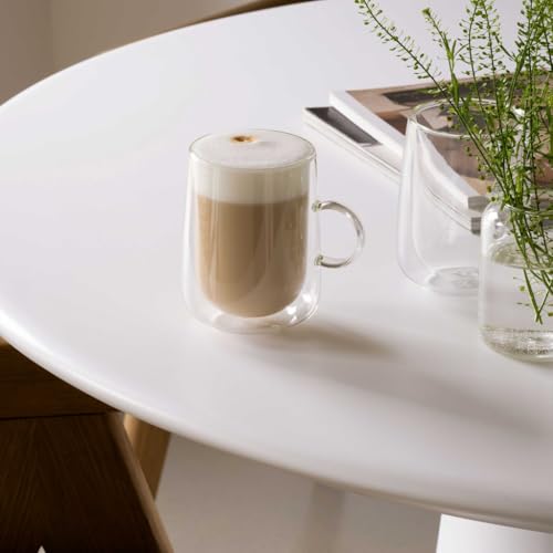 Double-Walled Latte Macchiato Glasses, 15.5 oz Borosilicate Glass Set of 2