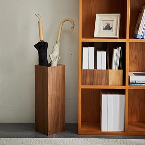 Square Wooden Umbrella Stand - Farmhouse Entryway Storage Bucket