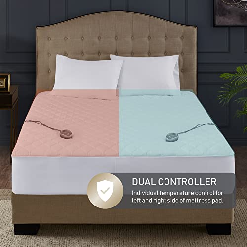 California King Heated Mattress Pad with Dual Control & 20 Heat Settings
