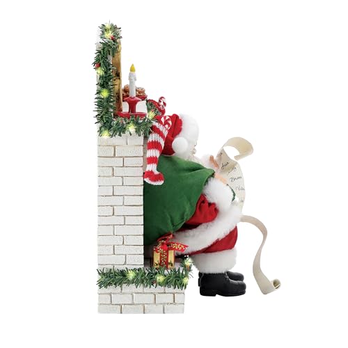 Department 56 Santa Down Chimney Lighted Christmas Figurine 10.75in