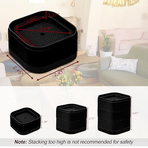 Adjustable Furniture Risers - Heavy Duty Bed & Chair Lift 1 Inch