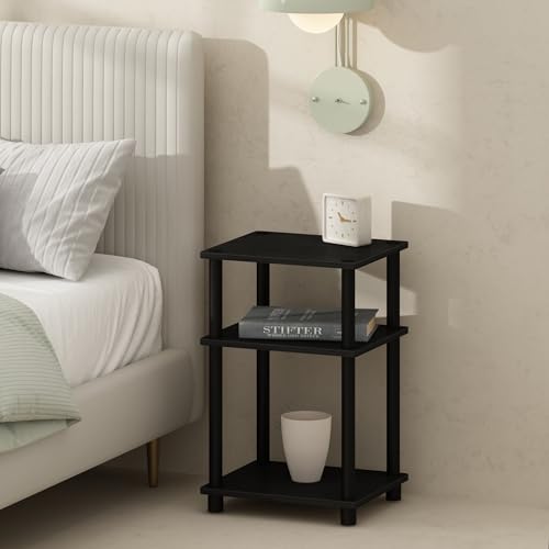 Furinno 3-Tier Open Storage Nightstand End Table