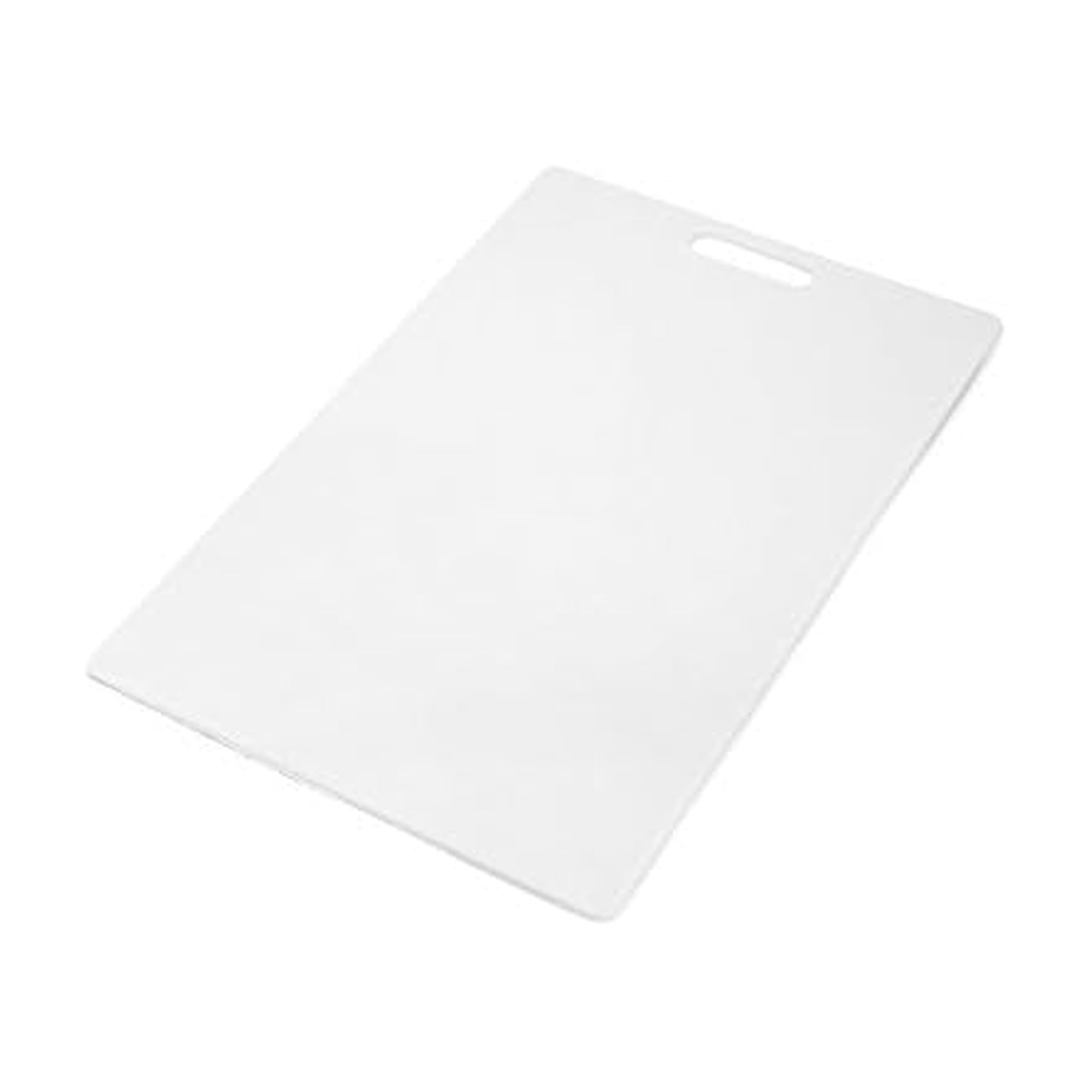 Farberware Extra-Large Plastic Cutting Board, Dishwasher- Safe Poly Chopping Board for Kitchen Meal Prep with Easy Grip Handle, 12-inch by 18-inch, White
