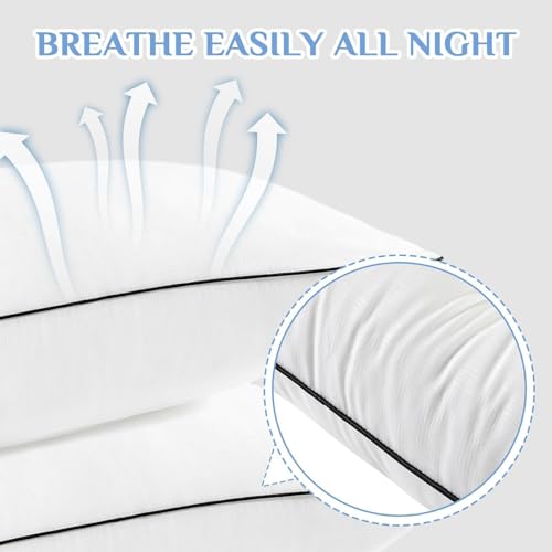 JOLLYVOGUE Queen Size Bed Pillows Set of 2 - Down Alternative Hotel Quality