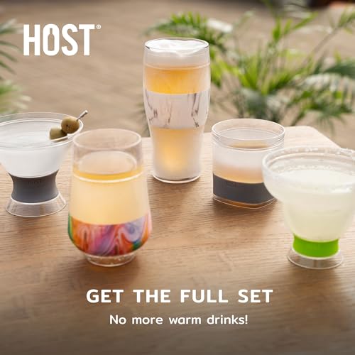 Host Freeze Insulated 9oz Marble Champagne Glasses Set of 2 - Cold Bubbly Chilling Cups