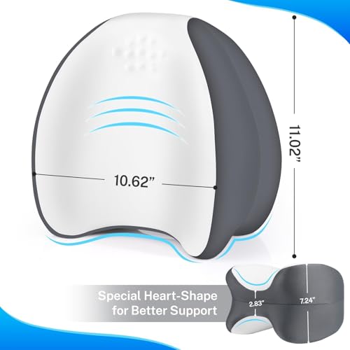 Knee Pillow for Side Sleepers - Memory Foam Leg Support Cushion