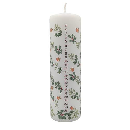 Alison Gardiner Holly & Ivy Advent Candle - 70hr Unscented Christmas Decor