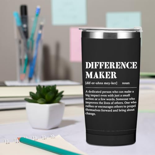 20oz Black Difference Maker Gift Insulated Water Bottle - Thank You Gift