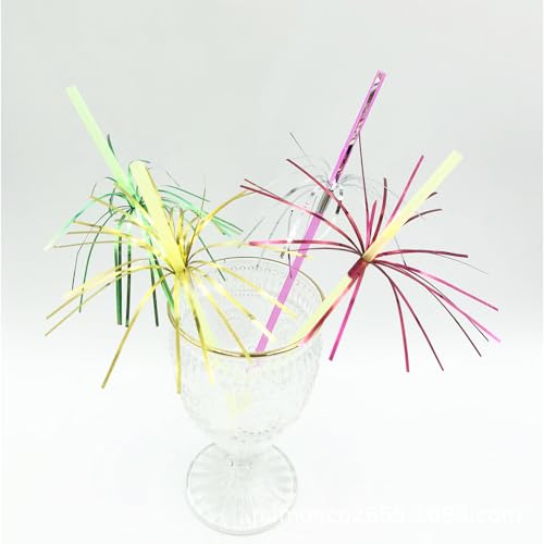 200 PCS Firework Cupcake Toppers Foil Frill Toothpicks - 9 Inch Cake Decoration