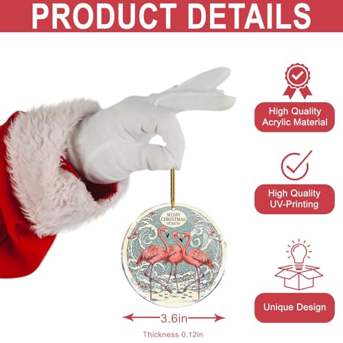 Funny Christmas Flamingo Ornament - Pink Keepsake Decor for Animal Lovers