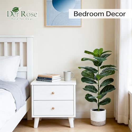 30" Faux Fiddle Leaf Fig Trees - 2 Pack with Woven Baskets