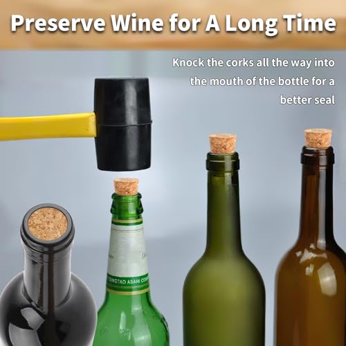 20 Pack Wooden Wine Corks - Leakproof Tapered Bottle Stoppers