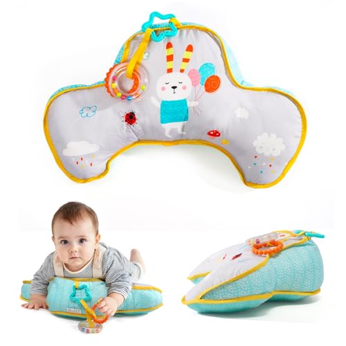 Ergonomic Tummy Time Pillow with Sensory Toys for Newborns and Infants