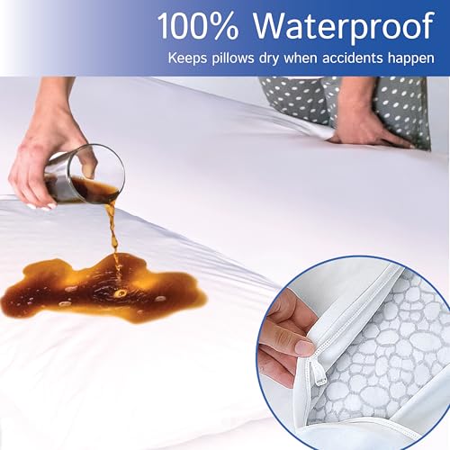 Four Seasons Essentials Standard Waterproof Pillow Protectors, Set of 2