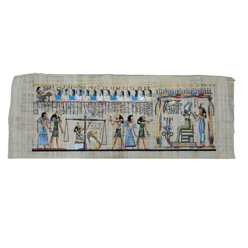 Egyptian Hand-Painted Papyrus of Hunefer Final Judgment 35x80cm - Sacred Wall Art
