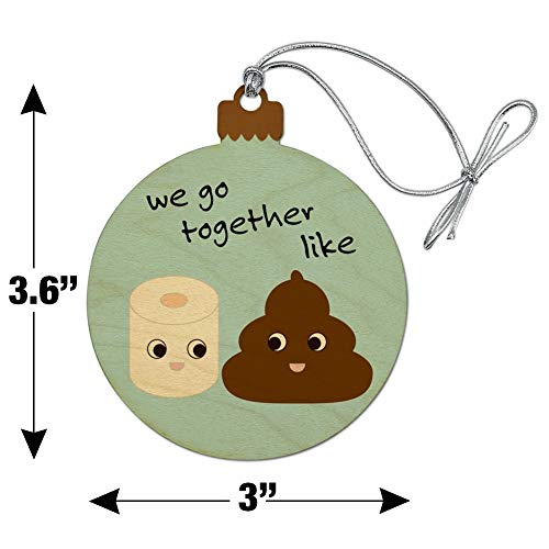 Graphics & More Funny Christmas Tree Ornament — Toilet Paper & Poop Like Friends Wood Decor