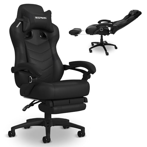 Ergonomic Gaming Chair with Footrest, Lumbar Support and 155° Recline