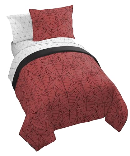 Marvel Spiderman 7-Piece Full Bedding Set - Soft Microfiber Comforter & Sheets