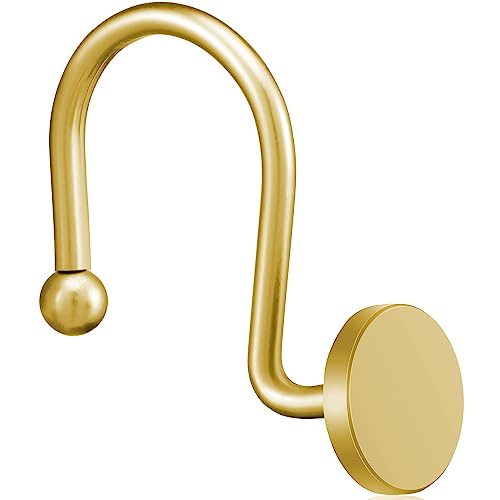 CHICTIE Gold Shower Curtain Hooks - Rustproof Metal Rings Set of 12