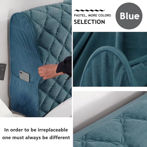 Stretch Velvet Bed Headboard Cover, Washable & Dustproof, Cal King Size