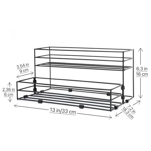 2-Tier Coffee Syrup Organizer Stand, 8-Bottle Countertop Storage Rack