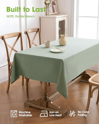 Sage Green Rectangle Tablecloth - 52 x 70 Inch Waterproof Table Cloth
