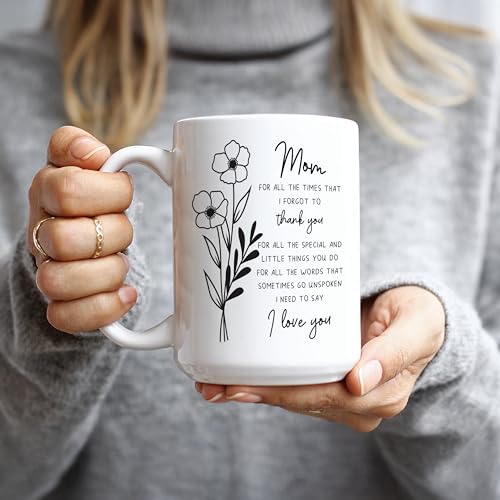 15oz I Love You Mom Coffee Mug - Funny Mothers Day Gift, Ceramic Cup