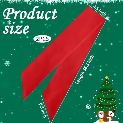 Red Front Door Wreath Blank Sash 2 Pack Polyester DIY Holiday Decor