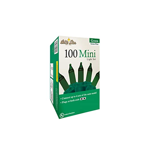 100 Count Green String Lights for Indoor & Outdoor Christmas & Holiday Decor