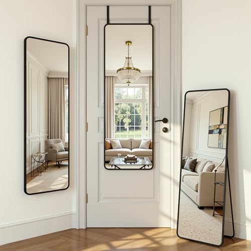 48x14 Inch Full Length Mirror, Over-the-Door or Wall Mounted Floor Mirror