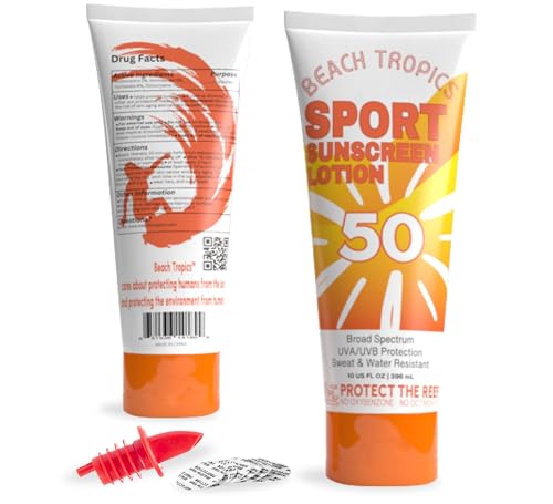 Jokel Sunscreen Flask 2-Pack 10oz Discreet Liquor Disguise Bottles for Cruises & Festivals