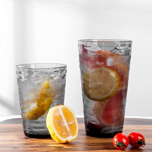 8-Piece Reusable Acrylic Tumbler Set, 14oz and 20oz Shatter-Proof Cups