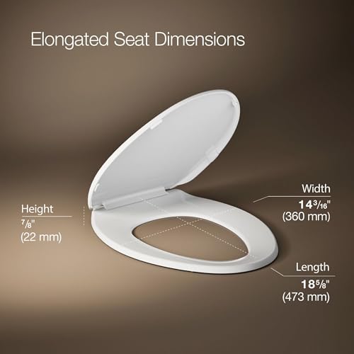 KOHLER Brevia Slow Close Elongated Toilet Seat, White