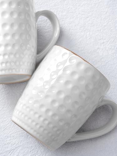White 6-Pack Eden Coffee Mug Set 12oz Ceramic Stoneware Cups by Famiware