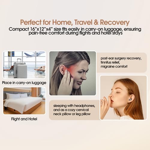 Ear Piercing Pillow for Pain Relief | Adjustable Height & Washable, Mauve Pink